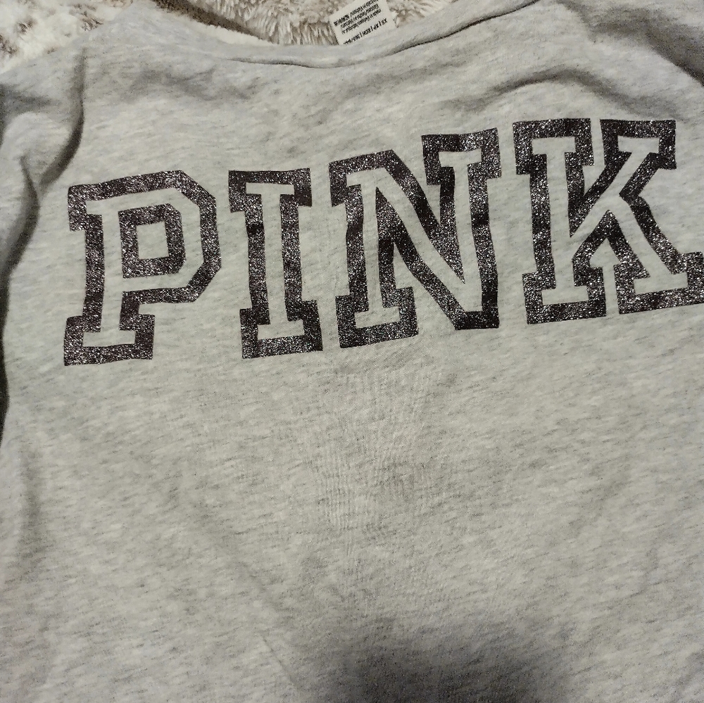 Vs pink v neck studded shirt